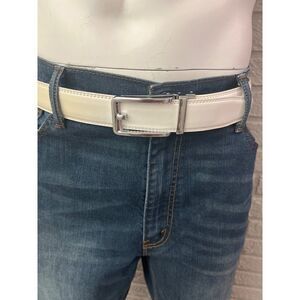 Chaoren Business Comfort Formal Stepless Adjustment No Hole Golf White Men’s Bel